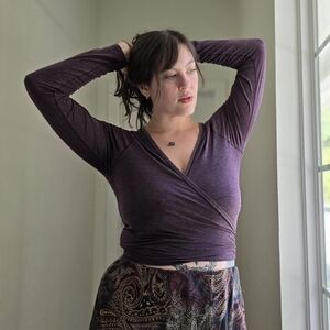 Women's Purple Wrap Top